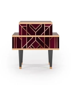 Storyz Table De Chevet Bordeaux 2 Tiroirs L 58 Cm