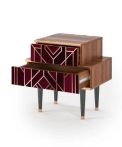 Storyz Table De Chevet Bordeaux 2 Tiroirs L 58 Cm -Boutique Maisons du Monde table de chevet bordeaux 2 tiroirs l 58 cm 5