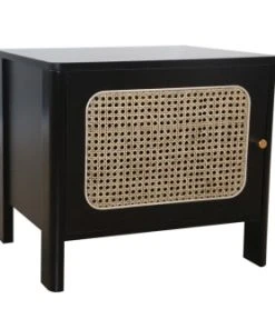 CONCEPT USINE Table De Chevet Canage Et Bois Noir -Boutique Maisons du Monde table de chevet canage et bois noir 2