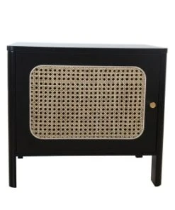 CONCEPT USINE Table De Chevet Canage Et Bois Noir