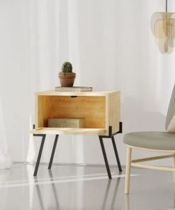 Decortie Table De Chevet Chêne -Boutique Maisons du Monde table de chevet chene 3