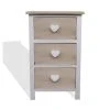Mobili Rebecca Table De Chevet Coeur Avec 3 Tiroirs En Bois Blanc Et Beige -Boutique Maisons du Monde table de chevet coeur avec 3 tiroirs en bois blanc et beige