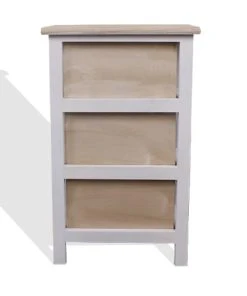 Mobili Rebecca Table De Chevet Coeur Avec 3 Tiroirs En Bois Blanc Et Beige -Boutique Maisons du Monde table de chevet coeur avec 3 tiroirs en bois blanc et beige 5