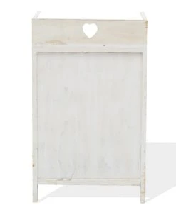 Mobili Rebecca Table De Chevet Coeur Avec 3 Tiroirs En Bois Blanc Et Beige Et Gris -Boutique Maisons du Monde table de chevet coeur avec 3 tiroirs en bois blanc et beige et gris 5