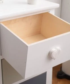 Mobili Rebecca Table De Chevet Coeur Avec 3 Tiroirs En MDF Blanc Et Beige Et Gris -Boutique Maisons du Monde table de chevet coeur avec 3 tiroirs en mdf blanc et beige et gris 3