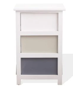 Mobili Rebecca Table De Chevet Coeur Avec 3 Tiroirs En MDF Blanc Et Beige Et Gris -Boutique Maisons du Monde table de chevet coeur avec 3 tiroirs en mdf blanc et beige et gris 4