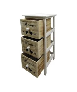 Mobili Rebecca Table De Chevet Coeur Home 3 Tiroirs En Bois Marron Et Blanc -Boutique Maisons du Monde table de chevet coeur home 3 tiroirs en bois marron et blanc 3