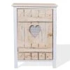 Mobili Rebecca Table De Chevet Coeurs Avec 1 Porte En Bois Blanc Et Beige -Boutique Maisons du Monde table de chevet coeurs avec 1 porte en bois blanc et beige