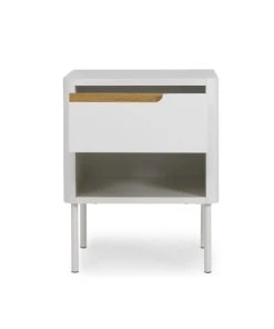 Meubles & Design Table De Chevet Contemporaine Avec Tiroir Blanc -Boutique Maisons du Monde table de chevet contemporaine avec tiroir blanc 3