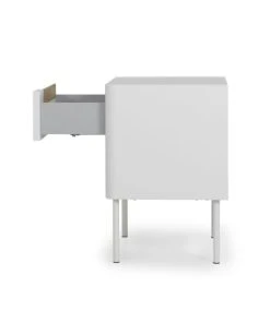 Meubles & Design Table De Chevet Contemporaine Avec Tiroir Blanc -Boutique Maisons du Monde table de chevet contemporaine avec tiroir blanc 4