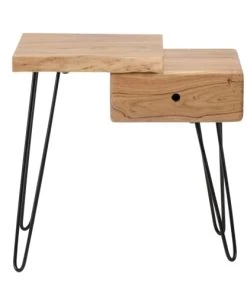 Terre De Nuit Table De Chevet Côté Gauche 1 Tiroir 1 Plateau Bois Foncé Naturel -Boutique Maisons du Monde table de chevet cote gauche 1 tiroir 1 plateau bois fonce naturel 2