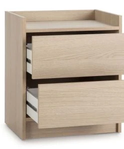 HOMN Table De Chevet De 2 Tiroirs, Couleur Chêne -Boutique Maisons du Monde table de chevet de 2 tiroirs couleur chene 2