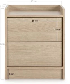 HOMN Table De Chevet De 2 Tiroirs, Couleur Chêne -Boutique Maisons du Monde table de chevet de 2 tiroirs couleur chene 3