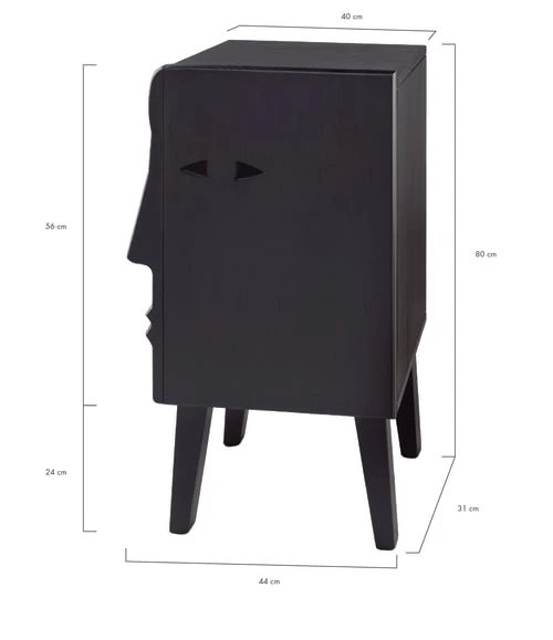 RNT By Really Nice Things Table De Chevet De Bois De Pin Massif Couleur Noir Droit 7 RNT By Really Nice Things Table De Chevet De Bois De Pin Massif Couleur Noir Droit â Image 5
