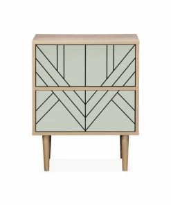 Alice's Garden Table De Chevet Décor Bois Naturel Et Vert D'eau -Boutique Maisons du Monde table de chevet decor bois naturel et vert d eau 2