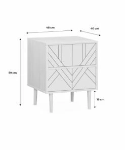 Alice's Garden Table De Chevet Décor Bois Naturel Et Vert D'eau -Boutique Maisons du Monde table de chevet decor bois naturel et vert d eau 5