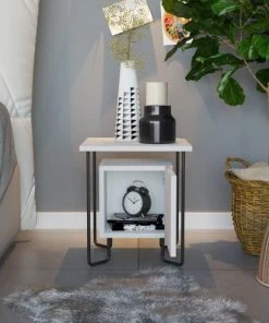 TOILINUX Table De Chevet Design Blanc -Boutique Maisons du Monde table de chevet design blanc 2