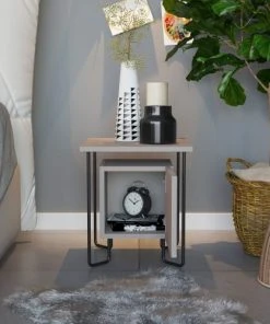 TOILINUX Table De Chevet Design Marron -Boutique Maisons du Monde table de chevet design marron 6