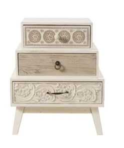 Maisons Du Monde Table De Chevet Déstructurée 3 Tiroirs à Motifs