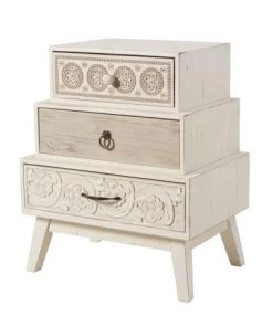 Boutique Maisons du Monde -Boutique Maisons du Monde table de chevet destructuree 3 tiroirs a motifs 1000 5 5 187498 2