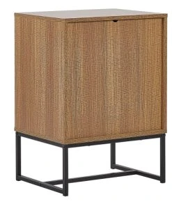 Beliani Table De Chevet Effet Bois Clair Et Blanche 2 Tiroirs -Boutique Maisons du Monde table de chevet effet bois clair et blanche 2 tiroirs 4