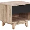 Beliani Table De Chevet Effet Bois Clair Noir -Boutique Maisons du Monde table de chevet effet bois clair noir