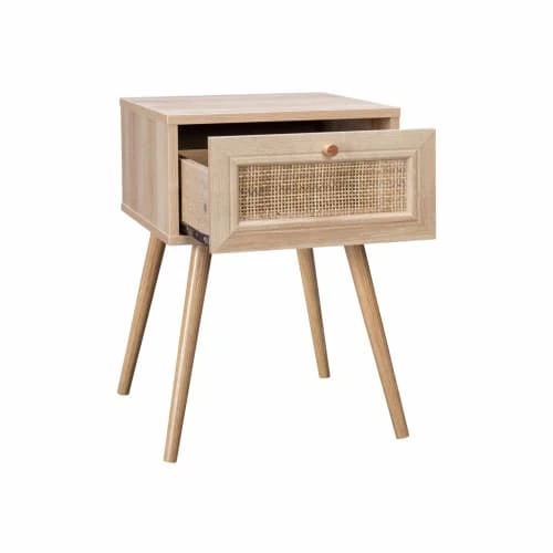 Alice's Garden Table De Chevet Effet Bois Et Cannage, 1 Tiroir 7 Alice's Garden Table De Chevet Effet Bois Et Cannage, 1 Tiroir â Image 5