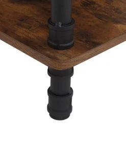 Beliani Table De Chevet Effet Bois Foncé Et Noire -Boutique Maisons du Monde table de chevet effet bois fonce et noire 3