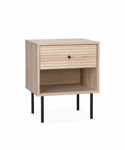 Alice's Garden Table De Chevet Effet Bois Rainuré