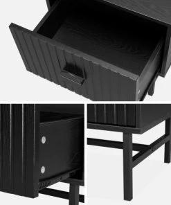 Alice's Garden Table De Chevet Effet Bois Rainuré Noir 13 Alice's Garden Table De Chevet Effet Bois Rainuré Noir -Boutique Maisons du Monde table de chevet effet bois rainure noir 5