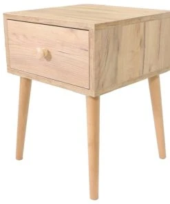 HOMIFAB Table De Chevet Effet Chêne Avec 1 Tiroir