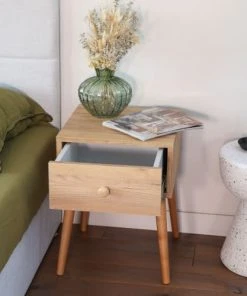 HOMIFAB Table De Chevet Effet Chêne Avec 1 Tiroir -Boutique Maisons du Monde table de chevet effet chene avec 1 tiroir 4