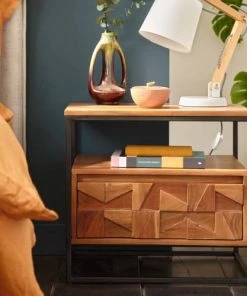 Oviala Table De Chevet En Acacia Massif -Boutique Maisons du Monde table de chevet en acacia massif 1