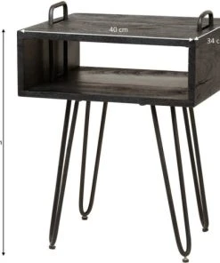 Vivabita Table De Chevet En Acacia Massif Noir -Boutique Maisons du Monde table de chevet en acacia massif noir 3