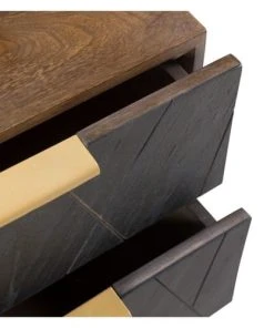 Rendez Vous Déco Table De Chevet En Ardoise, Métal Et Bois, 2 Tiroirs -Boutique Maisons du Monde table de chevet en ardoise metal et bois 2 tiroirs 3