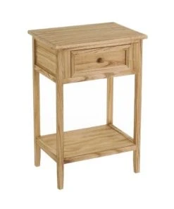 Unimasa Table De Chevet En Bois 1 Tiroir + 1 étagÚre