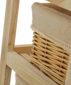 Unimasa Table De Chevet En Bois 1 Tiroir + 3 Paniers 40x29x73cm -Boutique Maisons du Monde table de chevet en bois 1 tiroir 3 paniers 40x29x73cm 2