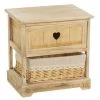 Unimasa Table De Chevet En Bois 1 Tiroir Avec Panier H41cm
