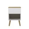 Tenzo Table De Chevet En Bois 1 Tiroir Blanc
