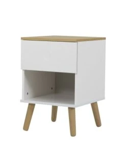 Tenzo Table De Chevet En Bois 1 Tiroir Blanc -Boutique Maisons du Monde table de chevet en bois 1 tiroir blanc 2