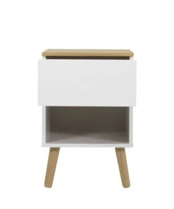 Tenzo Table De Chevet En Bois 1 Tiroir Blanc -Boutique Maisons du Monde table de chevet en bois 1 tiroir blanc 4