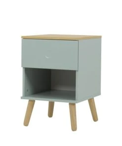 Tenzo Table De Chevet En Bois 1 Tiroir Vert D'eau -Boutique Maisons du Monde table de chevet en bois 1 tiroir vert d eau 2