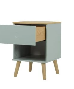 Tenzo Table De Chevet En Bois 1 Tiroir Vert D'eau -Boutique Maisons du Monde table de chevet en bois 1 tiroir vert d eau 5