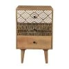 Rendez Vous Déco Table De Chevet En Bois, 3 Tiroirs à Motifs -Boutique Maisons du Monde table de chevet en bois 3 tiroirs a motifs