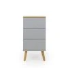 Tenzo Table De Chevet En Bois 3 Tiroirs Gris Clair -Boutique Maisons du Monde table de chevet en bois 3 tiroirs gris clair