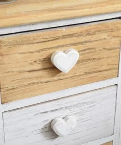 Mobili Rebecca Table De Chevet En Bois à 3 Tiroirs Marron Et Beige -Boutique Maisons du Monde table de chevet en bois a 3 tiroirs marron et beige 2