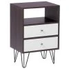 Beliani Table De Chevet En Bois Avec 2 Tiroirs 2 Beliani Table De Chevet En Bois Avec 2 Tiroirs -Boutique Maisons du Monde table de chevet en bois avec 2 tiroirs