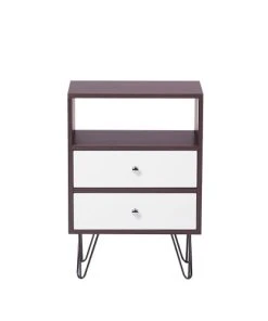 Beliani Table De Chevet En Bois Avec 2 Tiroirs -Boutique Maisons du Monde table de chevet en bois avec 2 tiroirs 2