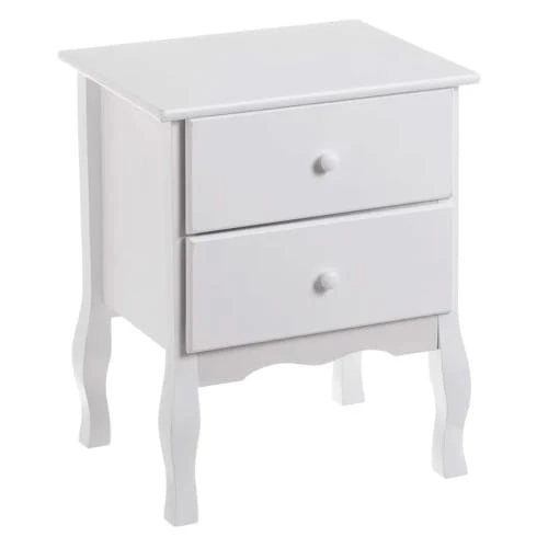 Wadiga Table De Chevet En Bois Blanc 2 Tiroirs 48x35x61cm 3 Wadiga Table De Chevet En Bois Blanc 2 Tiroirs 48x35x61cm