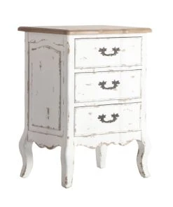 Lastdeco Table De Chevet En Bois Blanc 50x40x71 -Boutique Maisons du Monde table de chevet en bois blanc 50x40x71 1